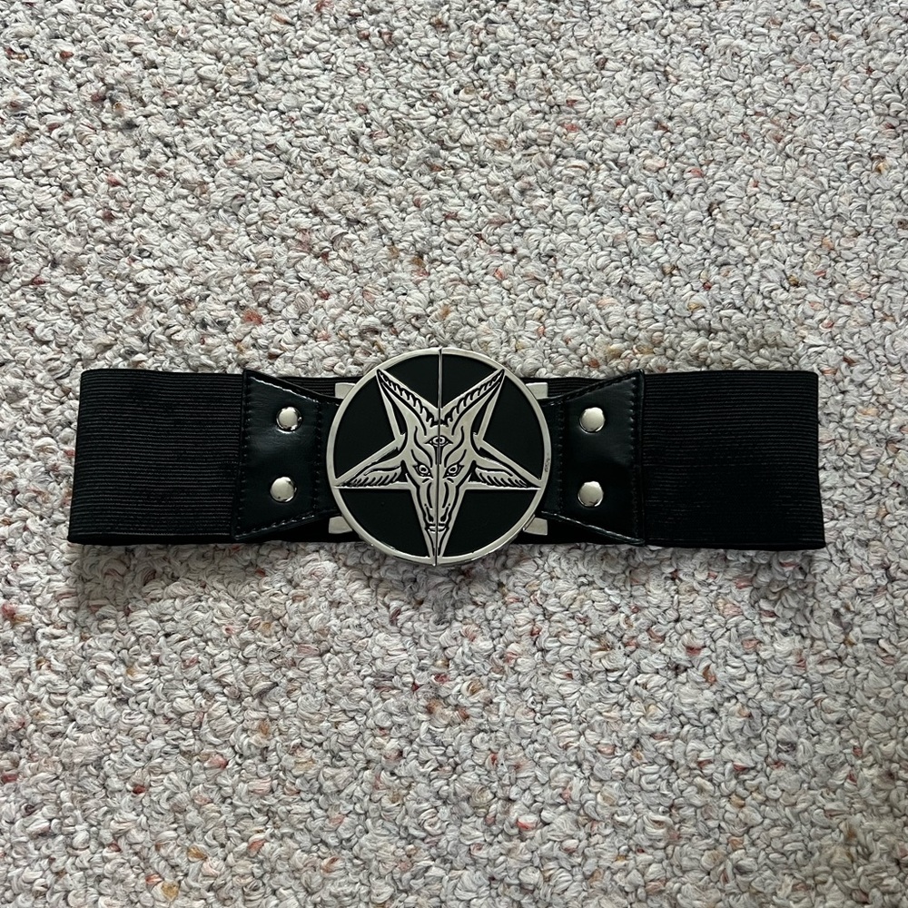kreepsville 666 Gothic Women's Elastic Waist Belt — Baphomet